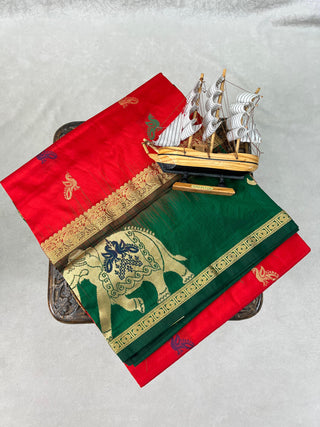 NARAYANPET PURE SILK GAP BORDER SAREE
