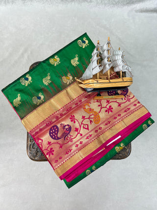 NARAYANPET PURE SILK PAITHANI BORDER SAREE