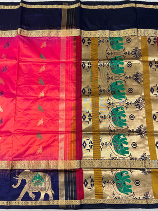 NARAYANPET PURE SILK GAP BORDER SAREE