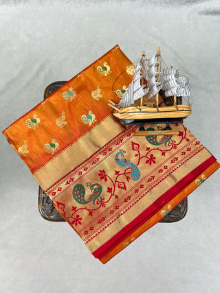 NARAYANPET PURE SILK PAITHANI BORDER SAREE