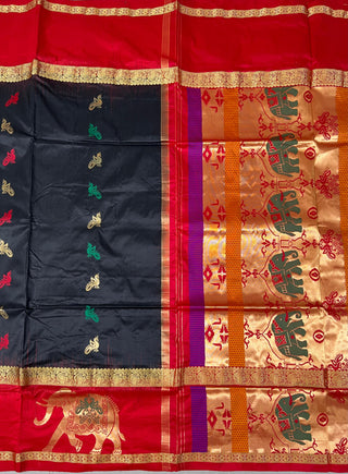 NARAYANPET PURE SILK GAP BORDER SAREE