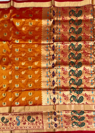NARAYANPET PURE SILK PAITHANI BORDER SAREE