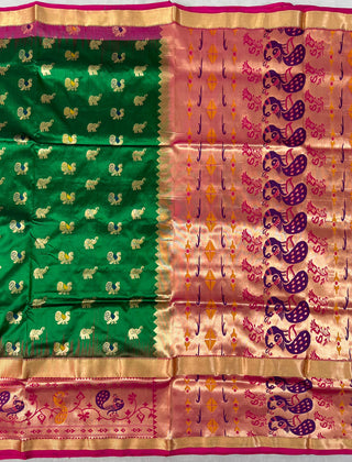 NARAYANPET PURE SILK PAITHANI BORDER SAREE