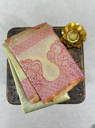KANCHIPURAM PURE SILK TISSUE BROCADE SAREE