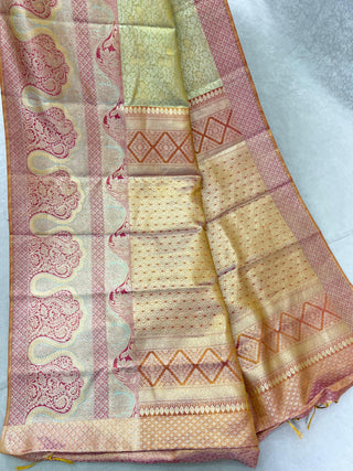 KANCHIPURAM PURE SILK TISSUE BROCADE SAREE