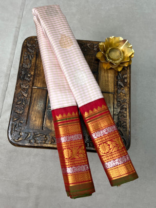 GADWAL PURE SILK GINGHAM CHECKS SAREE
