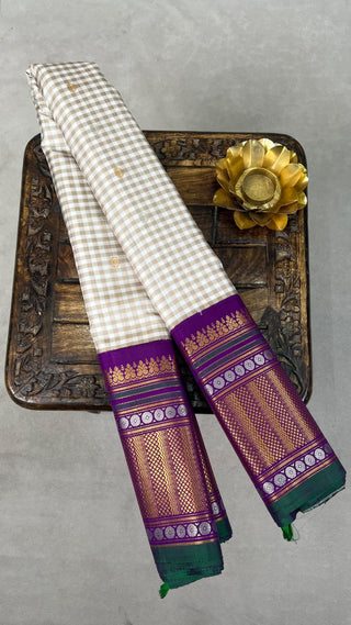 GADWAL PURE SILK GINGHAM CHECKS SAREE