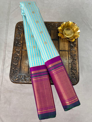 GADWAL PURE SILK GINGHAM CHECKS SAREE
