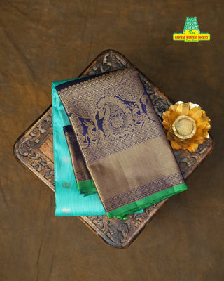 KANCHIPURAM PURE SILK KUTTU BORDER SAREE