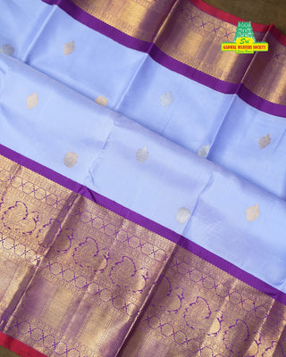 KANCHIPURAM PURE SILK KUTTU BORDER SAREE