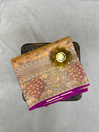 KANCHIPURAM PURE SILK TISSUE MEENA SAREE