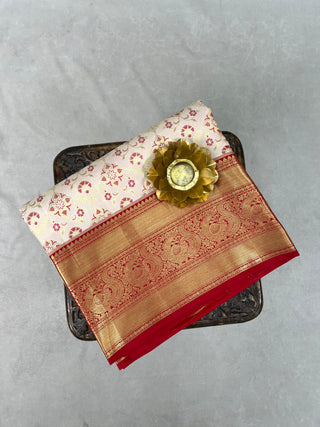 KANCHIPURAM PURE SILK TISSUE MEENA SAREE