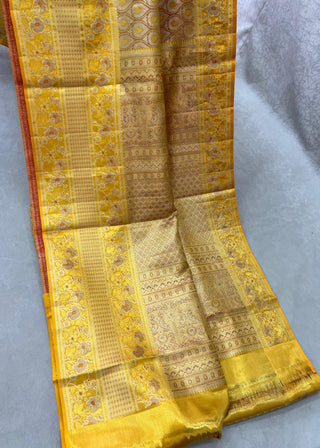 KANCHIPURAM PURE SILK TISSUE MEENA SAREE