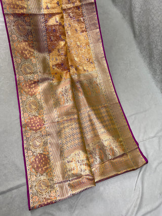 KANCHIPURAM PURE SILK TISSUE MEENA SAREE