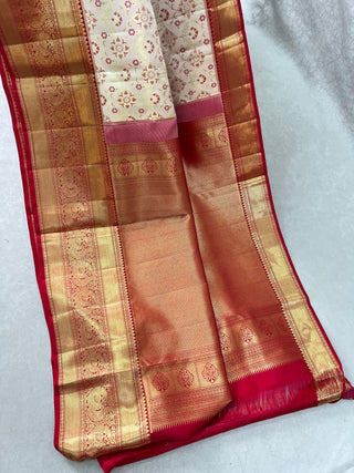 KANCHIPURAM PURE SILK TISSUE MEENA SAREE