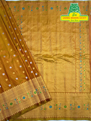 GADWAL PURE SILK HANDLOOM SAREE WITH MAHARANI MEENAKARI BORDER