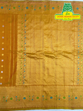 GADWAL PURE SILK HANDLOOM SAREE WITH MAHARANI MEENAKARI BORDER