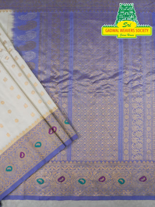 GADWAL PURE SILK HANDLOOM SAREE WITH MAHARANI MEENAKARI BORDER