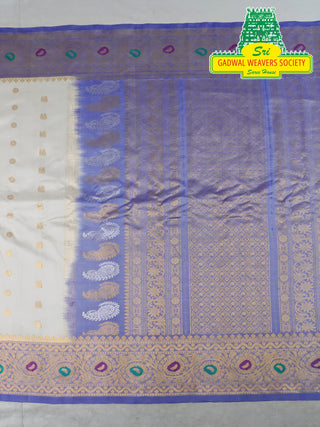 GADWAL PURE SILK HANDLOOM SAREE WITH MAHARANI MEENAKARI BORDER