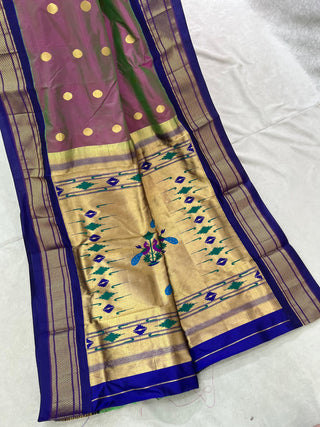 Narayanpet Pure Silk Saree with temple border