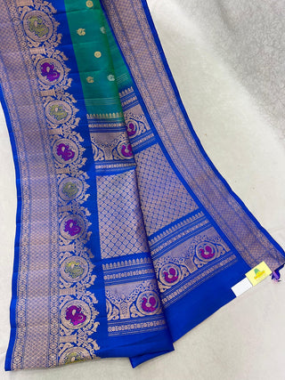 GADWAL PURE SILK HANDLOOM SAREE WITH MAHARANI MEENAKARI BORDER