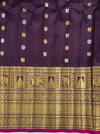 GADWAL PURE SILK HANDLOOM CHECKS BUTTA SAREE