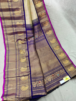 GADWAL PURE SILK HANDLOOM CHECKS BUTTA SAREE