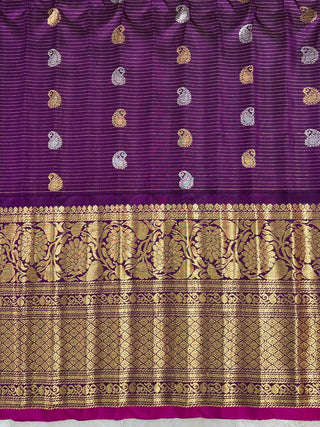 GADWAL PURE SILK HANDLOOM CHECKS BUTTA SAREE