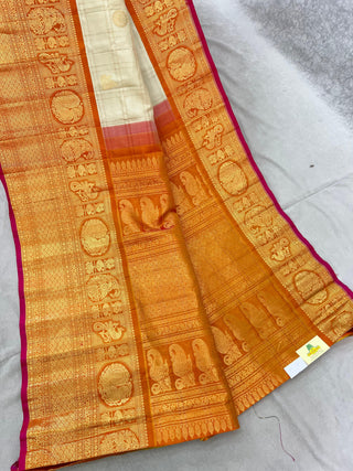 GADWAL PURE SILK HANDLOOM CHECKS BUTTA SAREE