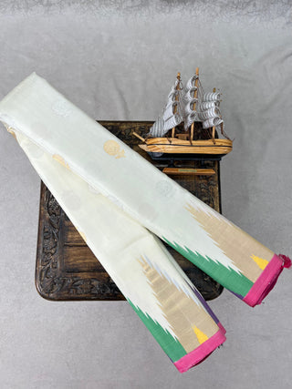 GADWAL PURE SILK TEMPLE BORDER HANDLOOM SAREE