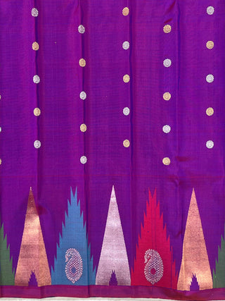 GADWAL PURE SILK TEMPLE BORDER HANDLOOM SAREE
