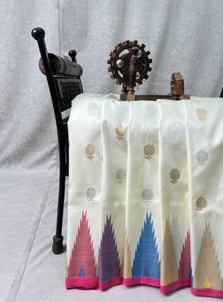 GADWAL PURE SILK TEMPLE BORDER HANDLOOM SAREE