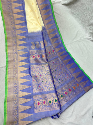GADWAL PURE SILK TEMPLE BORDER HANDLOOM SAREE