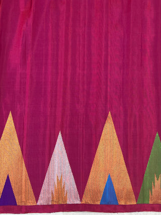 GADWAL PURE SILK TEMPLE BORDER HANDLOOM SAREE
