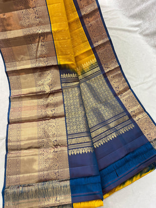 KANCHIPURAM PURE SILK CHECKS BUTTA SAREE