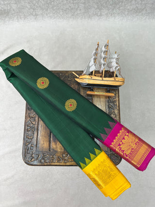 GADWAL PURE SILK HANDLOOM SAREE WITH GANGA JAMUNA BORDER