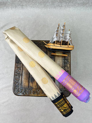 GADWAL PURE SILK HANDLOOM SAREE WITH GANGA JAMUNA BORDER