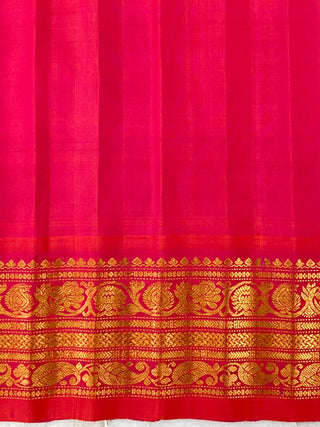 GADWAL PURE SILK HANDLOOM SAREE WITH GANGA JAMUNA BORDER