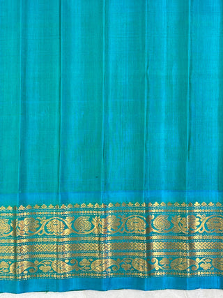 GADWAL PURE SILK HANDLOOM SAREE WITH GANGA JAMUNA BORDER