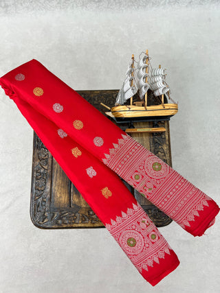 GADWAL PURE SILK HANDLOOM SAREE WITH MAHARANI TURNING BORDER
