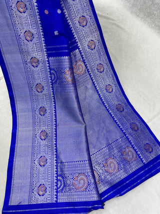 GADWAL PURE SILK HANDLOOM SAREE WITH MAHARANI TURNING BORDER