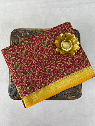 KANCHIPURAM PRINTED PURE SILK SAREE