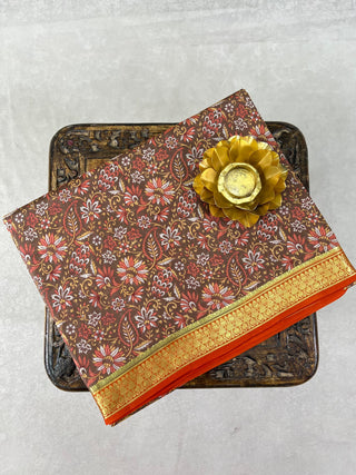 KANCHIPURAM PRINTED PURE SILK SAREE