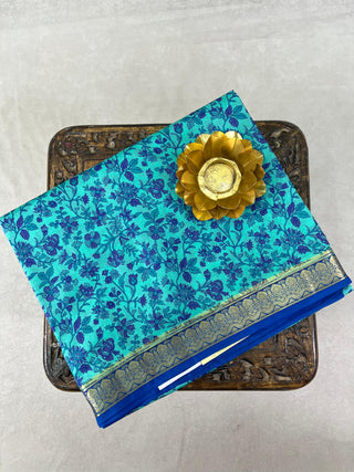 KANCHIPURAM PRINTED PURE SILK SAREE