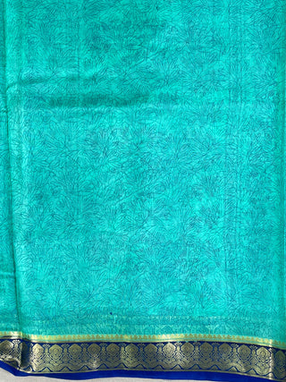 KANCHIPURAM PRINTED PURE SILK SAREE