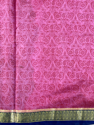 KANCHIPURAM PRINTED PURE SILK SAREE