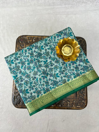 KANCHIPURAM PRINTED PURE SILK SAREE