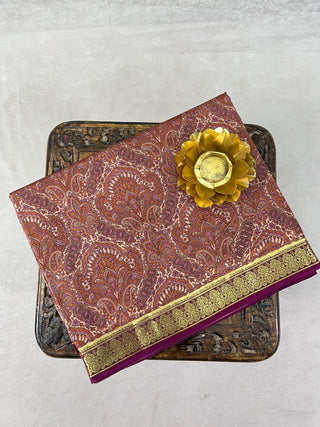 KANCHIPURAM PRINTED PURE SILK SAREE