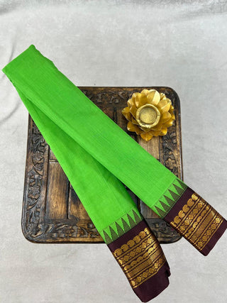 GADWAL PURE COTTON TEMPLE BORDER HANDLOOM SAREE