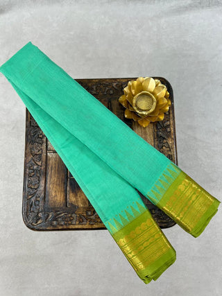 GADWAL PURE COTTON TEMPLE BORDER HANDLOOM SAREE